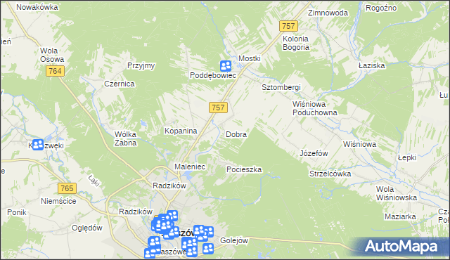 mapa Dobra gmina Staszów, Dobra gmina Staszów na mapie Targeo