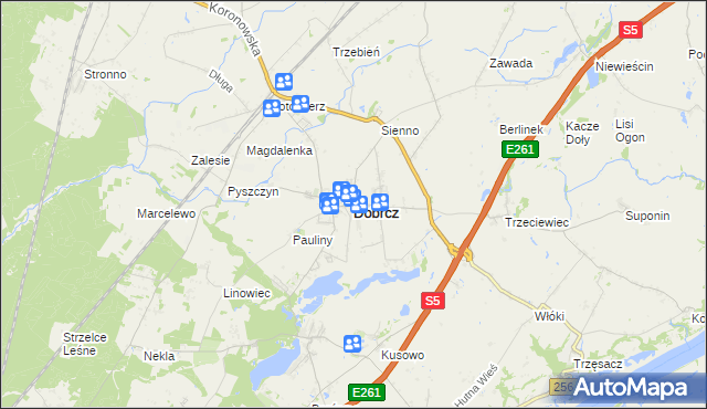 mapa Dobrcz, Dobrcz na mapie Targeo