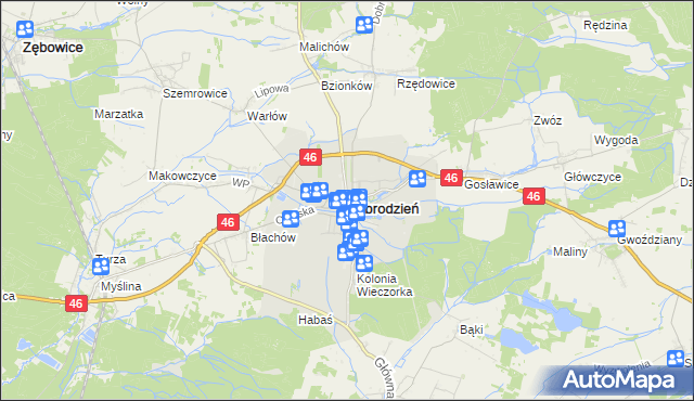 mapa Dobrodzień, Dobrodzień na mapie Targeo