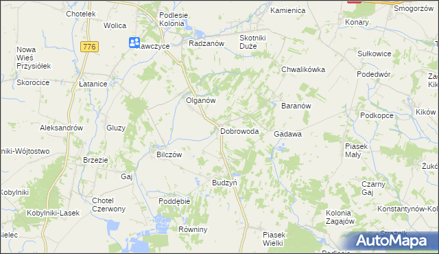 mapa Dobrowoda gmina Busko-Zdrój, Dobrowoda gmina Busko-Zdrój na mapie Targeo
