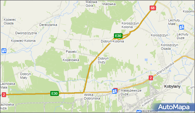 mapa Dobryń Duży, Dobryń Duży na mapie Targeo