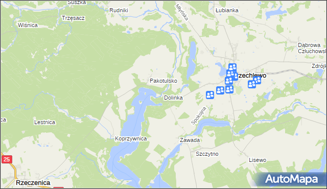 mapa Dolinka gmina Przechlewo, Dolinka gmina Przechlewo na mapie Targeo