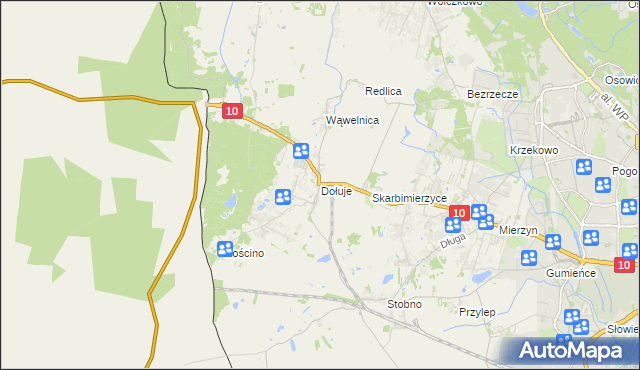 mapa Dołuje, Dołuje na mapie Targeo