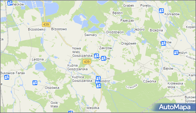 mapa Drągów, Drągów na mapie Targeo