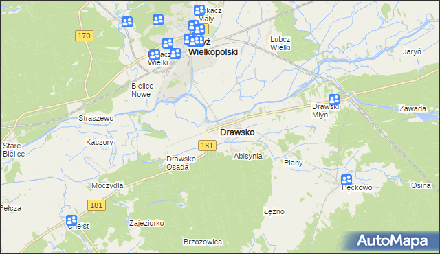 mapa Drawsko, Drawsko na mapie Targeo