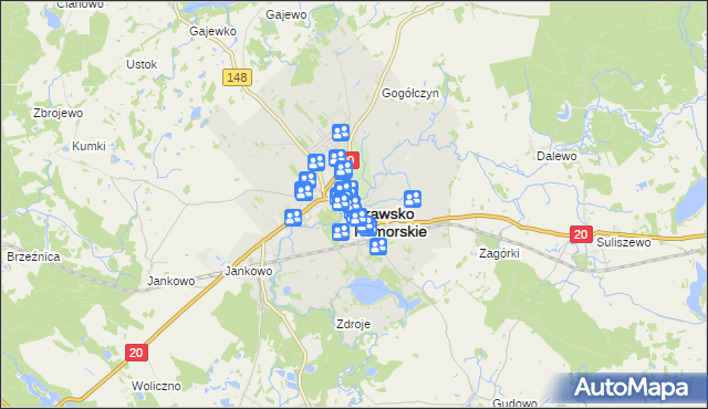 mapa Drawsko Pomorskie, Drawsko Pomorskie na mapie Targeo