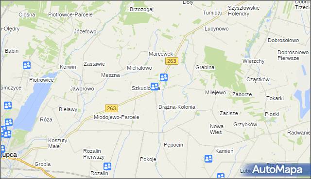 mapa Drążna, Drążna na mapie Targeo