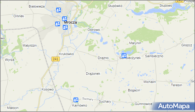 mapa Drążno gmina Mrocza, Drążno gmina Mrocza na mapie Targeo