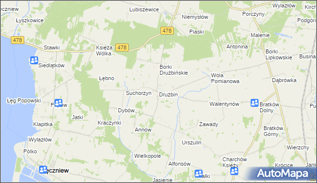 mapa Drużbin, Drużbin na mapie Targeo