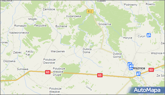 mapa Dubica Dolna, Dubica Dolna na mapie Targeo