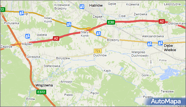 mapa Duchnów, Duchnów na mapie Targeo