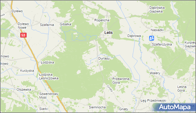 mapa Durlasy, Durlasy na mapie Targeo