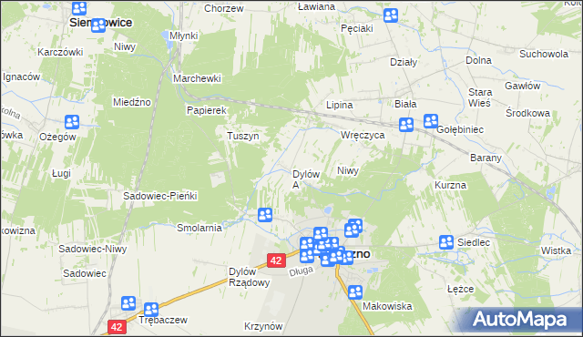 mapa Dylów A, Dylów A na mapie Targeo