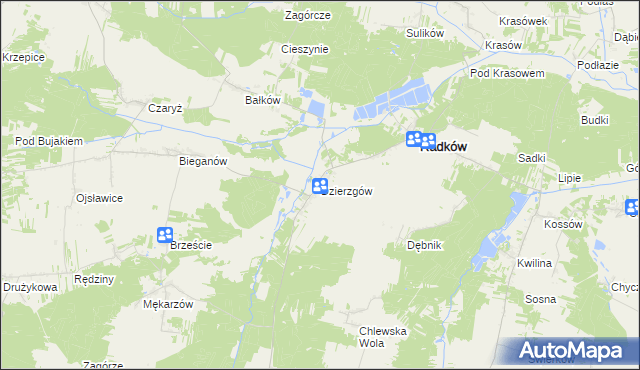 mapa Dzierzgów gmina Radków, Dzierzgów gmina Radków na mapie Targeo