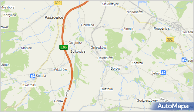 mapa Dzierzków, Dzierzków na mapie Targeo
