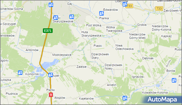 mapa Dzierzkówek Stary, Dzierzkówek Stary na mapie Targeo