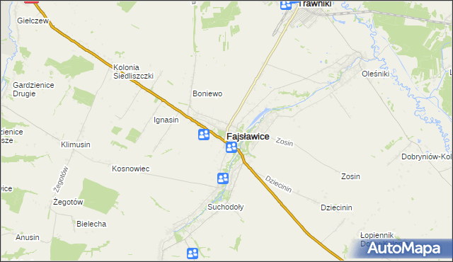 mapa Fajsławice, Fajsławice na mapie Targeo