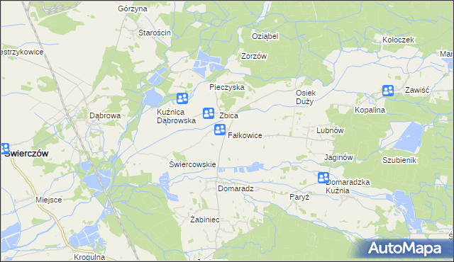 mapa Fałkowice gmina Pokój, Fałkowice gmina Pokój na mapie Targeo