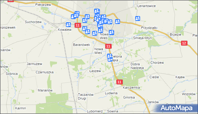mapa Folusz gmina Pleszew, Folusz gmina Pleszew na mapie Targeo