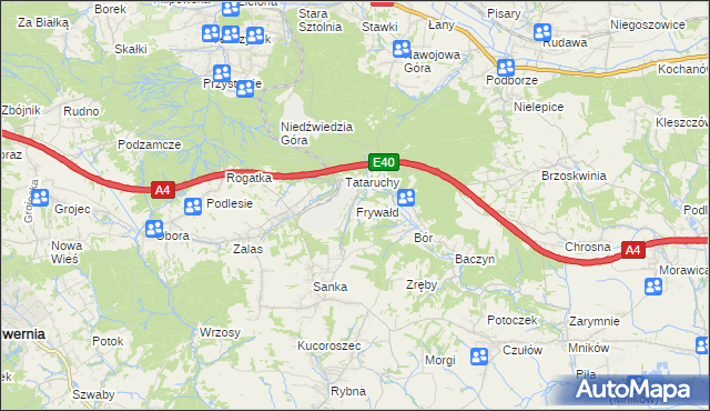 mapa Frywałd, Frywałd na mapie Targeo