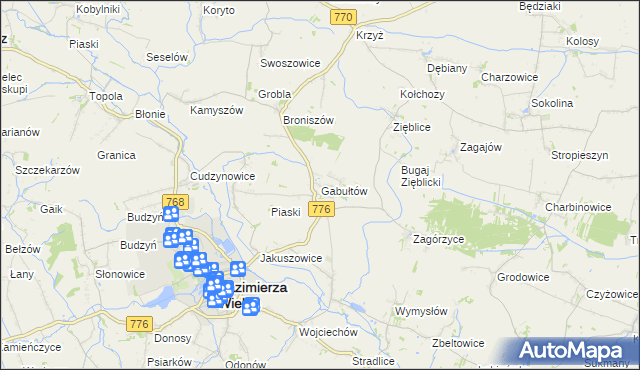 mapa Gabułtów, Gabułtów na mapie Targeo