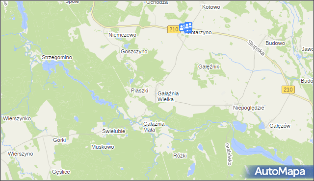 mapa Gałąźnia Wielka, Gałąźnia Wielka na mapie Targeo