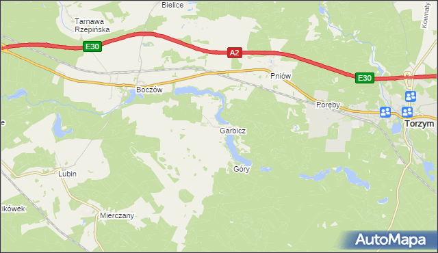 mapa Garbicz, Garbicz na mapie Targeo