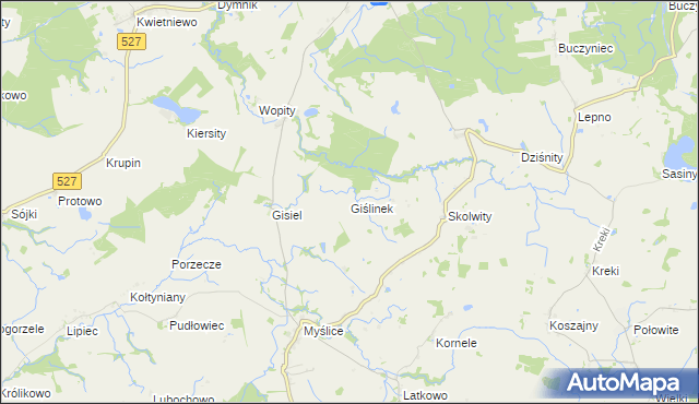 mapa Giślinek, Giślinek na mapie Targeo