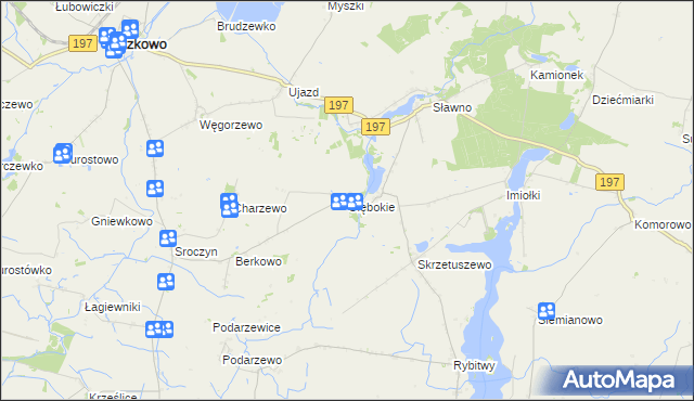 mapa Głębokie gmina Kiszkowo, Głębokie gmina Kiszkowo na mapie Targeo