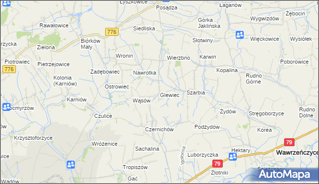 mapa Glewiec, Glewiec na mapie Targeo