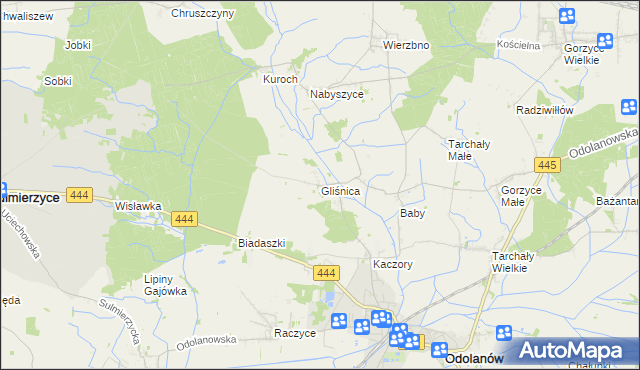 mapa Gliśnica gmina Odolanów, Gliśnica gmina Odolanów na mapie Targeo