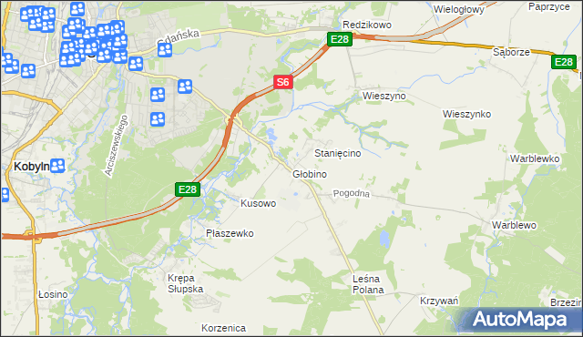 mapa Głobino, Głobino na mapie Targeo