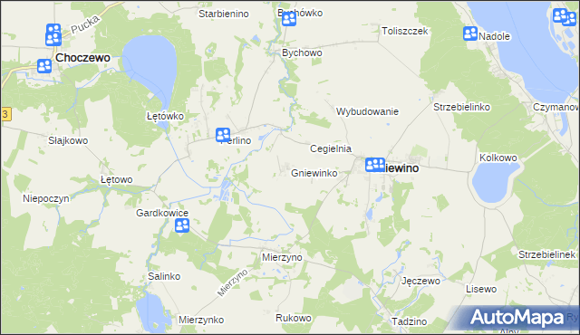 mapa Gniewinko, Gniewinko na mapie Targeo