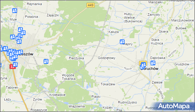 mapa Godziętowy, Godziętowy na mapie Targeo