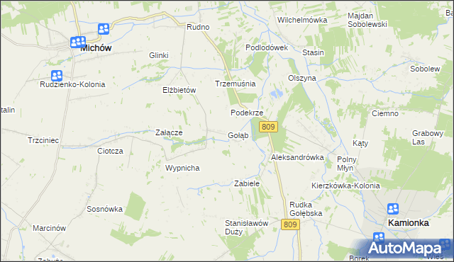 mapa Gołąb gmina Michów, Gołąb gmina Michów na mapie Targeo