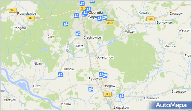 mapa Golędzinów, Golędzinów na mapie Targeo