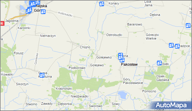 mapa Golejewko, Golejewko na mapie Targeo