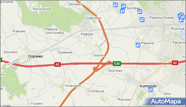 mapa Gołuski, Gołuski na mapie Targeo