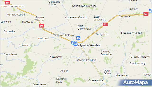 mapa Gołymin-Ośrodek, Gołymin-Ośrodek na mapie Targeo