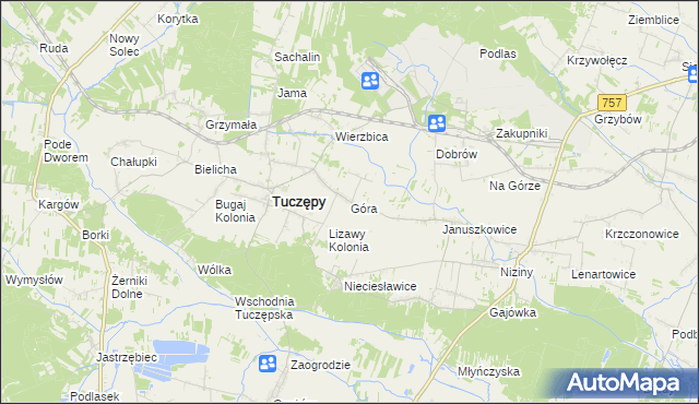 mapa Góra gmina Tuczępy, Góra gmina Tuczępy na mapie Targeo