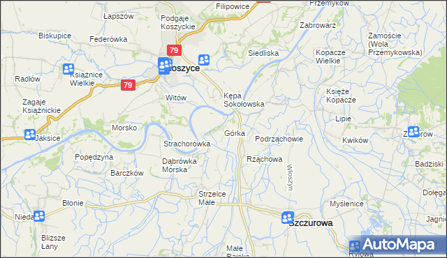 mapa Górka gmina Szczurowa, Górka gmina Szczurowa na mapie Targeo