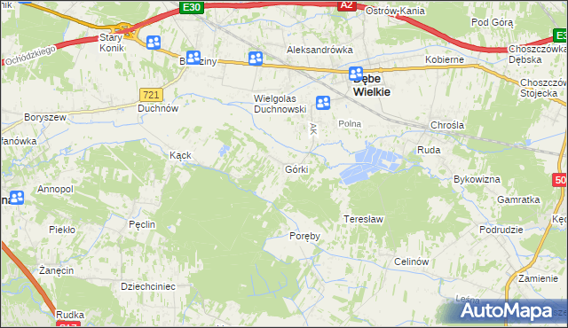 mapa Górki gmina Dębe Wielkie, Górki gmina Dębe Wielkie na mapie Targeo