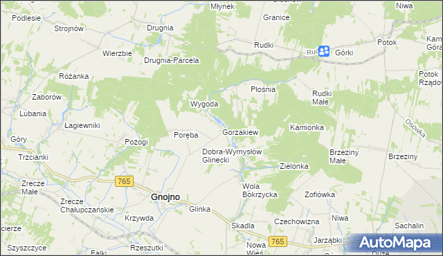 mapa Gorzakiew, Gorzakiew na mapie Targeo