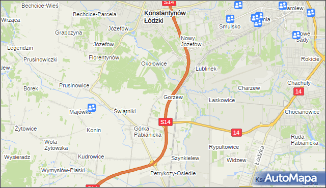 mapa Gorzew, Gorzew na mapie Targeo