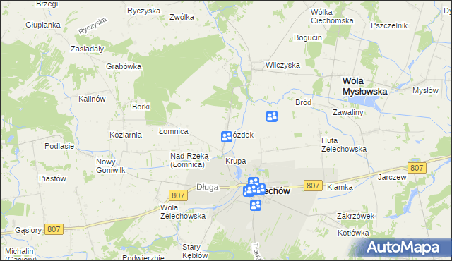 mapa Gózdek gmina Żelechów, Gózdek gmina Żelechów na mapie Targeo