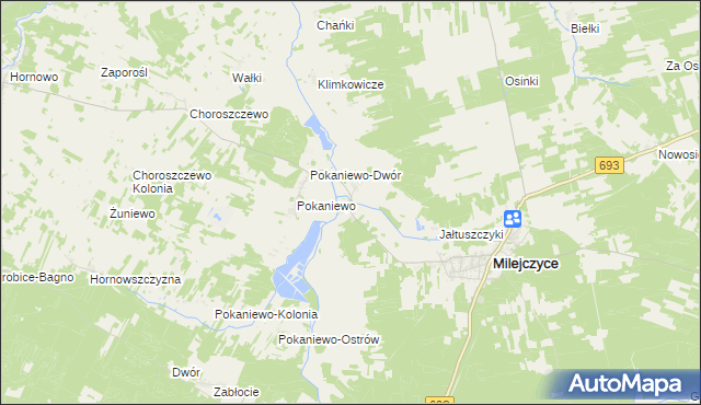 mapa Grabarka gmina Milejczyce, Grabarka gmina Milejczyce na mapie Targeo