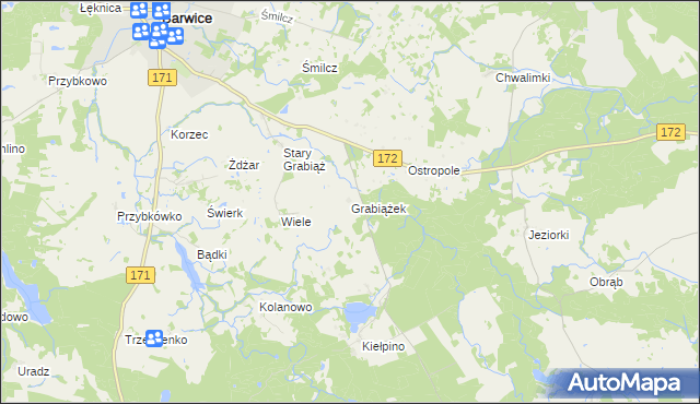 mapa Grabiążek, Grabiążek na mapie Targeo