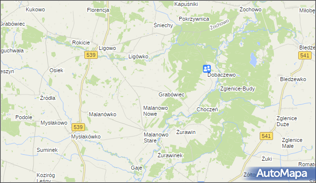 mapa Grabówiec gmina Mochowo, Grabówiec gmina Mochowo na mapie Targeo