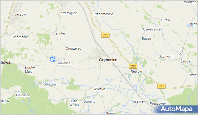 mapa Grębocice, Grębocice na mapie Targeo