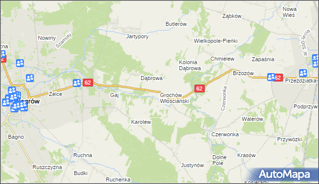 mapa Grochów Włościański, Grochów Włościański na mapie Targeo